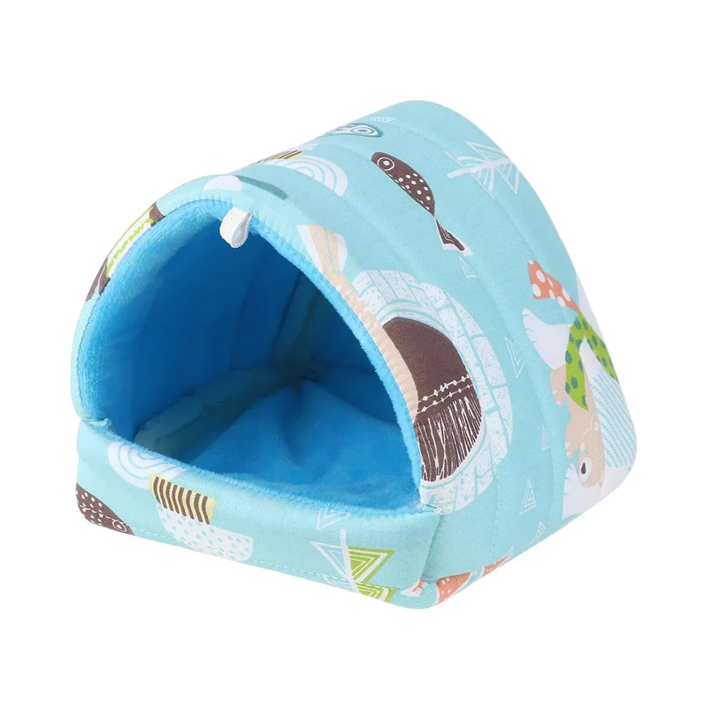 DIY Cute Mini Cage Rabbit Squirrel Winter Warm Mat Guinea Pig Nest Hamster House Small Animal Sleeping Bed Pet Hanging Cage