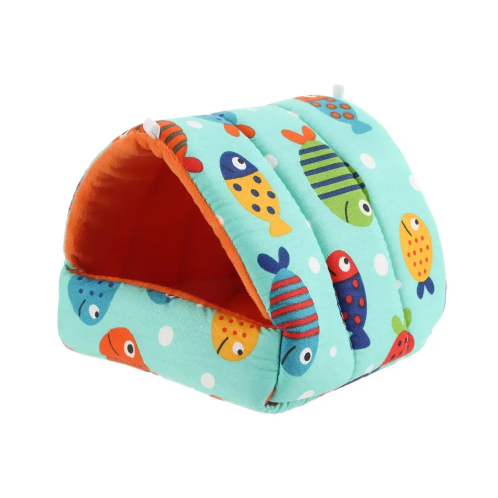 DIY Cute Mini Cage Rabbit Squirrel Winter Warm Mat Guinea Pig Nest Hamster House Small Animal Sleeping Bed Pet Hanging Cage