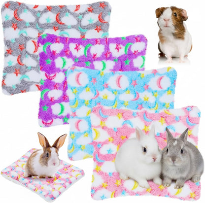 4 Pieces Rabbit Bunny Bed 10 X 11 Inch Guinea Pig Mats Plush Bunny Pad Mats Small Animal Dog Cat Bed Dog Hamster Pad