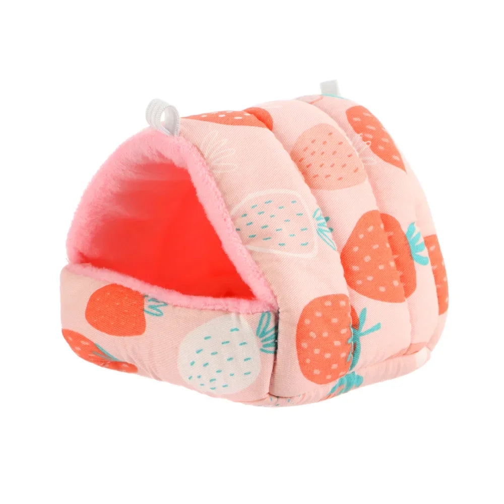 DIY Cute Mini Cage Rabbit Squirrel Winter Warm Mat Guinea Pig Nest Hamster House Small Animal Sleeping Bed Pet Hanging Cage