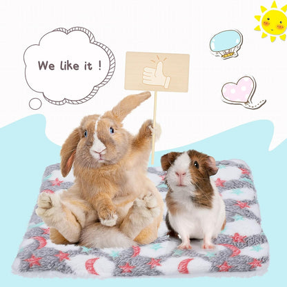 4 Pieces Rabbit Bunny Bed 10 X 11 Inch Guinea Pig Mats Plush Bunny Pad Mats Small Animal Dog Cat Bed Dog Hamster Pad