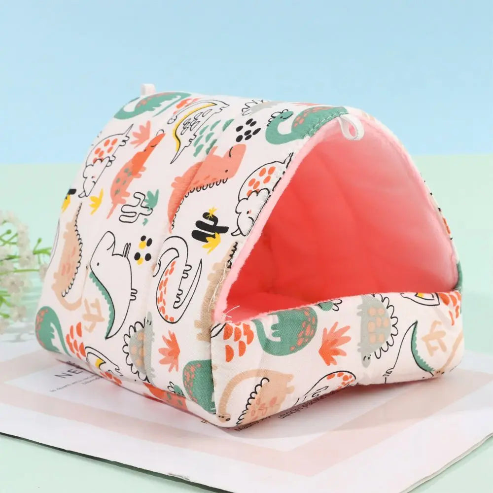 DIY Cute Mini Cage Rabbit Squirrel Winter Warm Mat Guinea Pig Nest Hamster House Small Animal Sleeping Bed Pet Hanging Cage